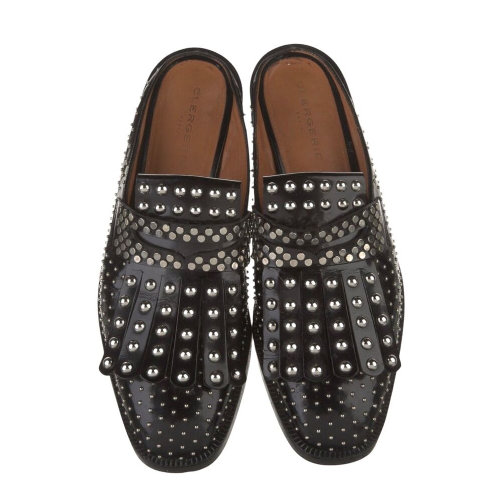 Robert Clergerie studded mule loafers 38.5 EU, sz 8 US
